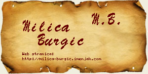 Milica Burgić vizit kartica
